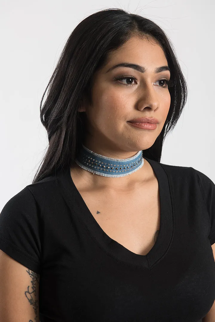 Bling Denim Choker