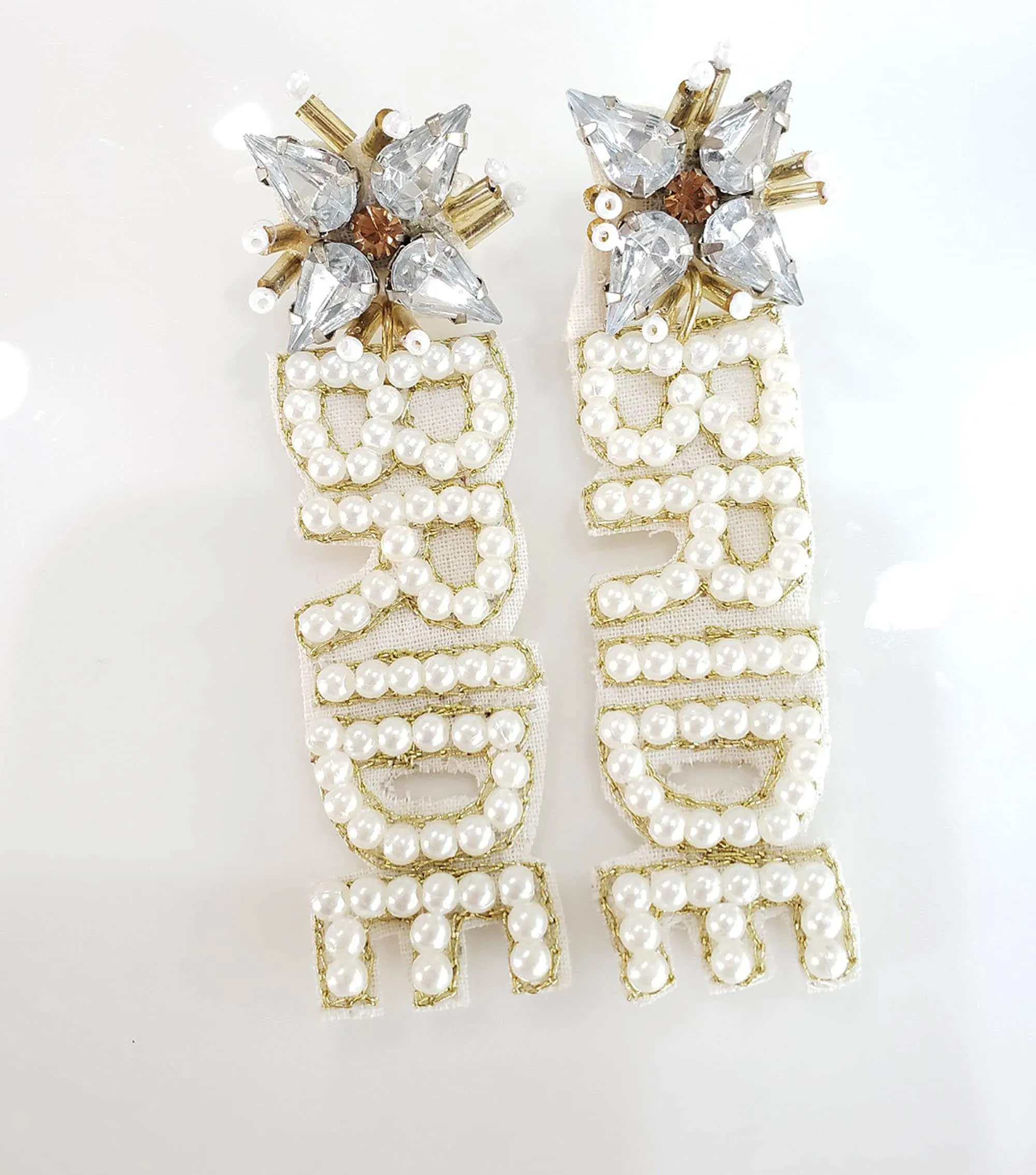 Bride Pearl Rhinestone Earrings/Bride Earrings , Bridal Shower Engagement Party,