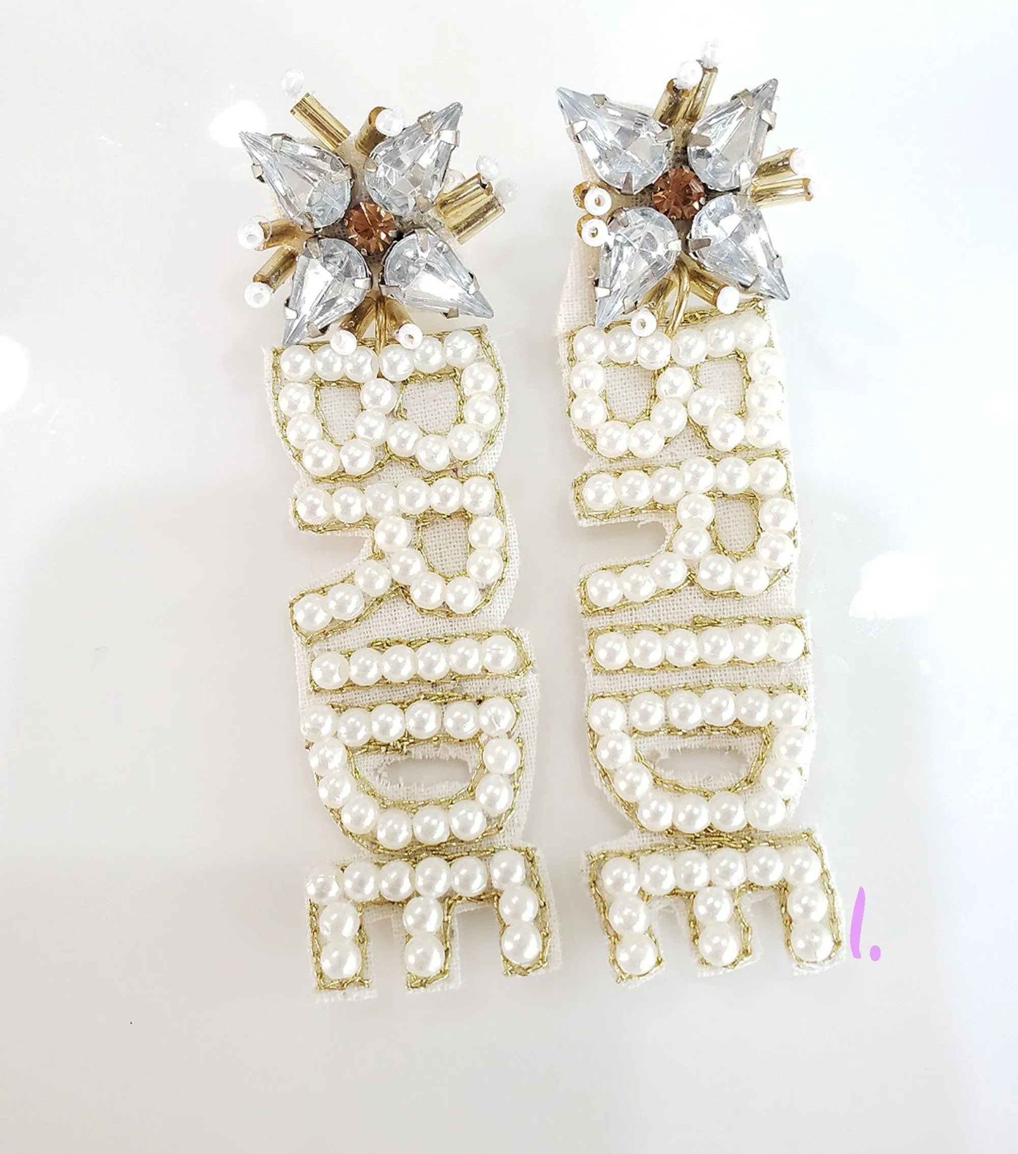 Bride Pearl Rhinestone Earrings/Bride Earrings , Bridal Shower Engagement Party,