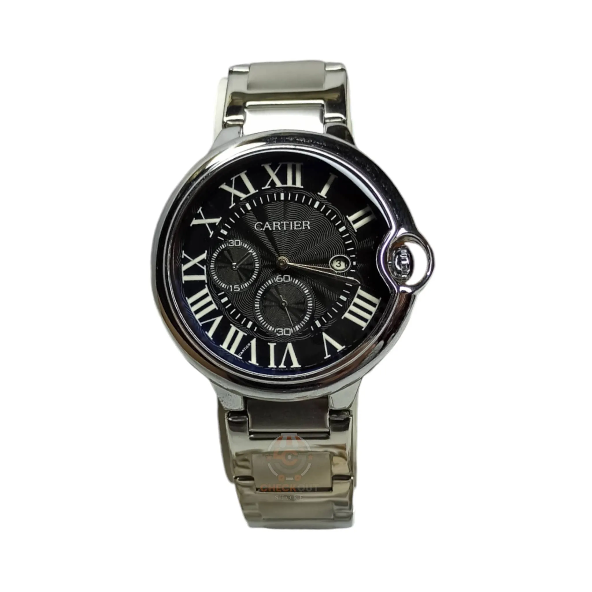 Cartier - Ballon - High Quality - Quartz - Cosmo graph - Silver/Black - Men's Watch