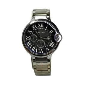 Cartier - Ballon - High Quality - Quartz - Cosmo graph - Silver/Black - Men's Watch