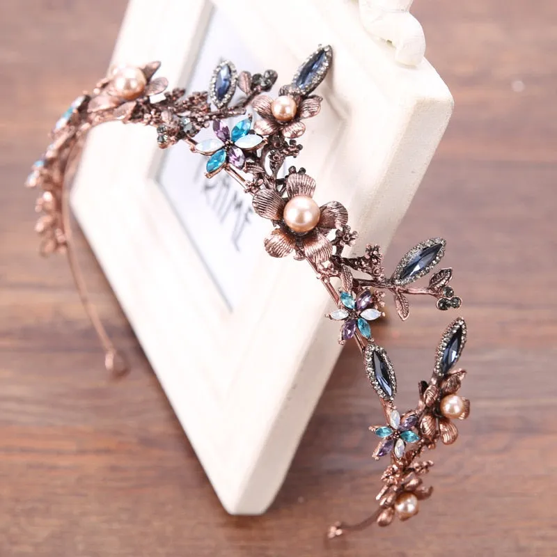 Chic Bronze Leaf Diadem
