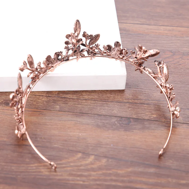 Chic Bronze Leaf Diadem