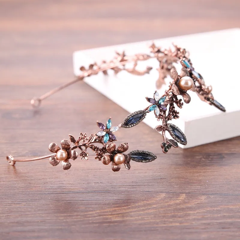 Chic Bronze Leaf Diadem