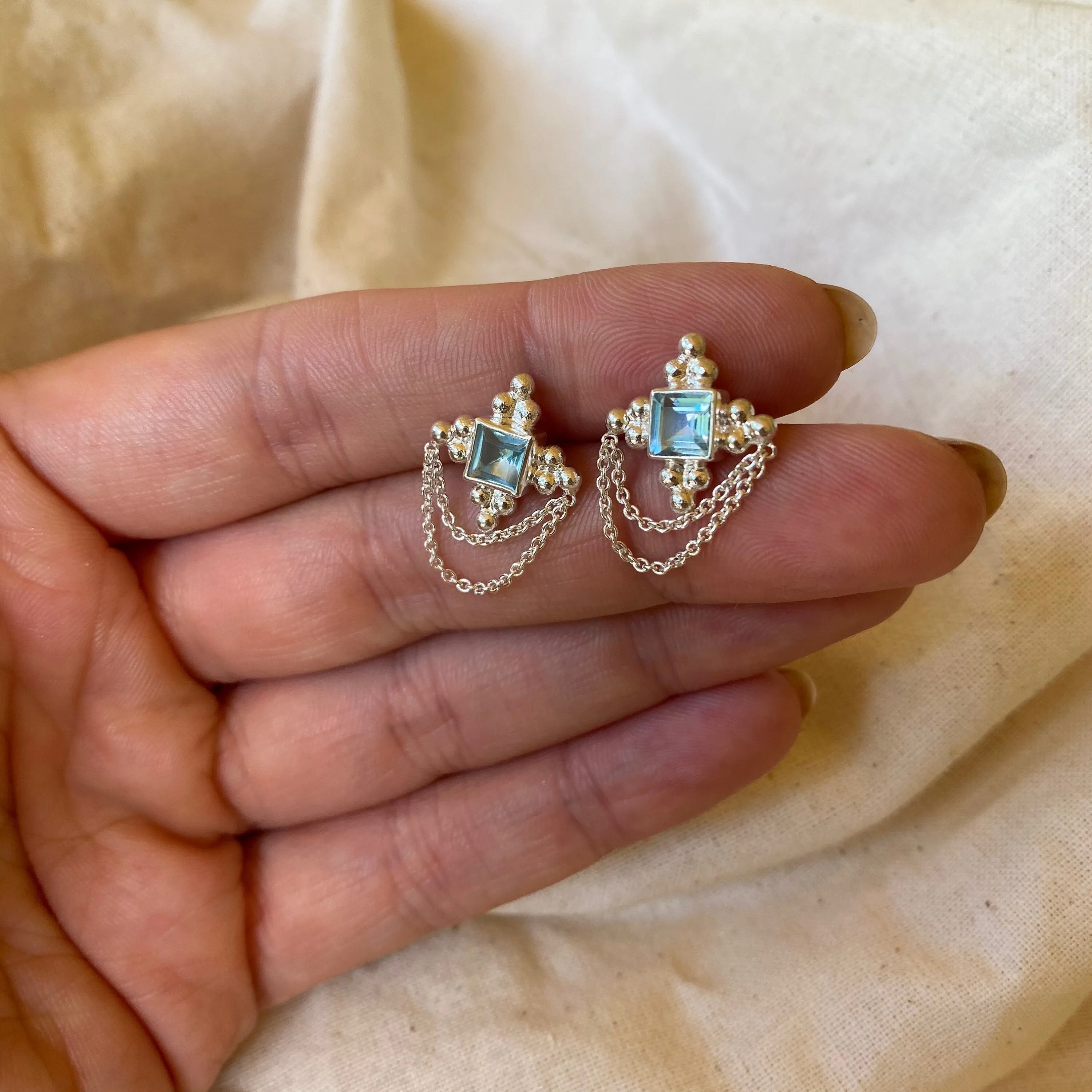 Chloe Sterling Silver Blue Topaz Earrings