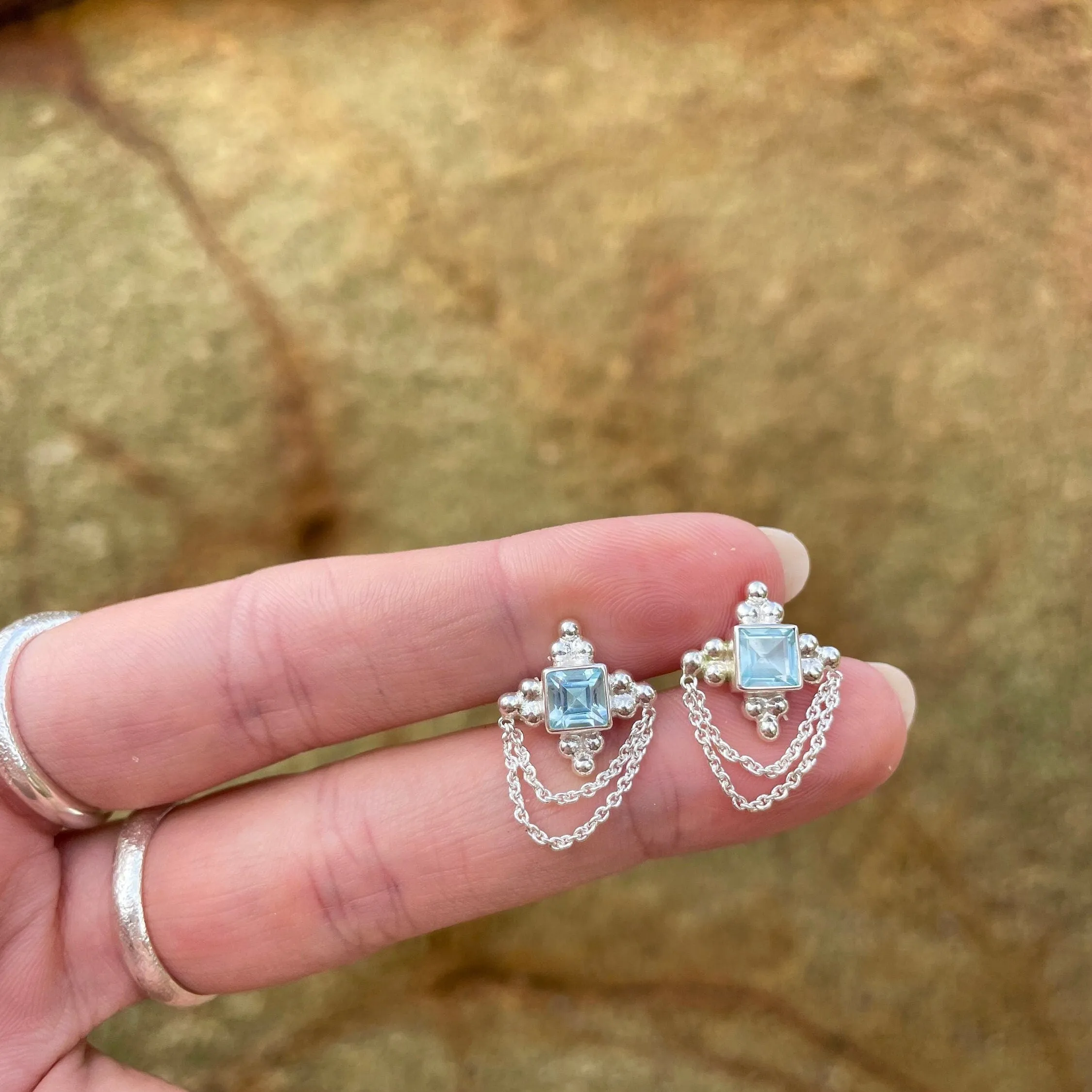 Chloe Sterling Silver Blue Topaz Earrings