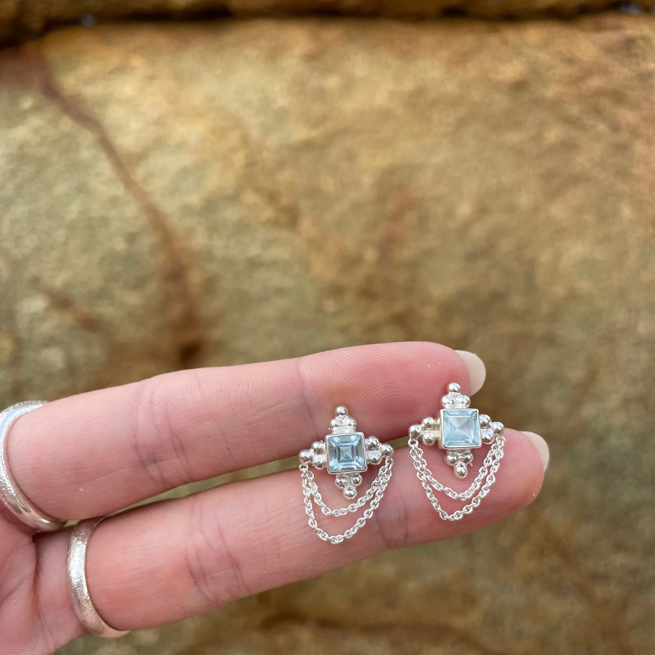 Chloe Sterling Silver Blue Topaz Earrings