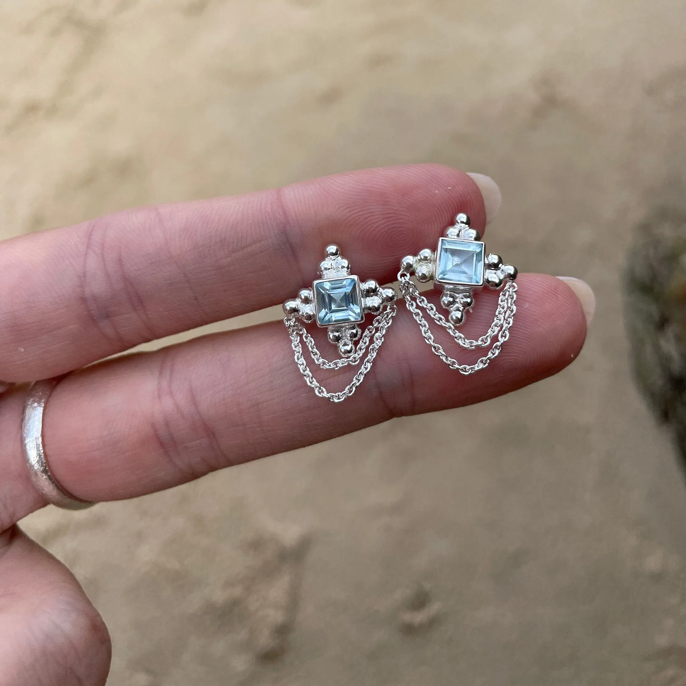 Chloe Sterling Silver Blue Topaz Earrings