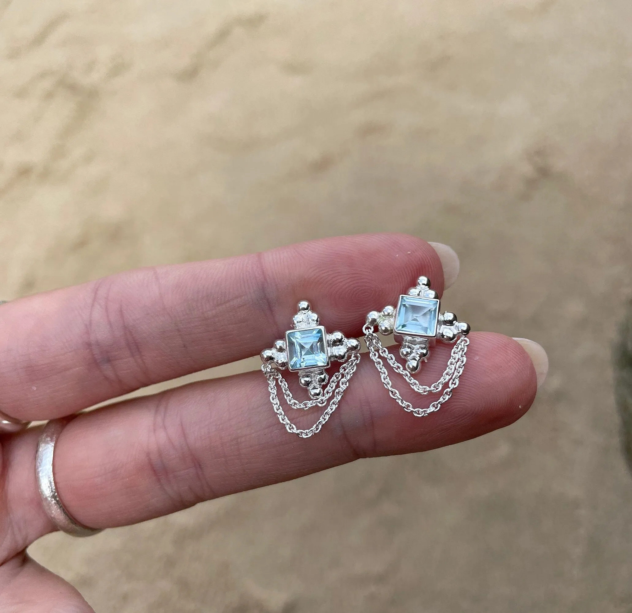 Chloe Sterling Silver Blue Topaz Earrings