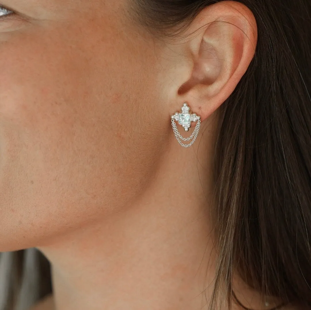 Chloe Sterling Silver Blue Topaz Earrings