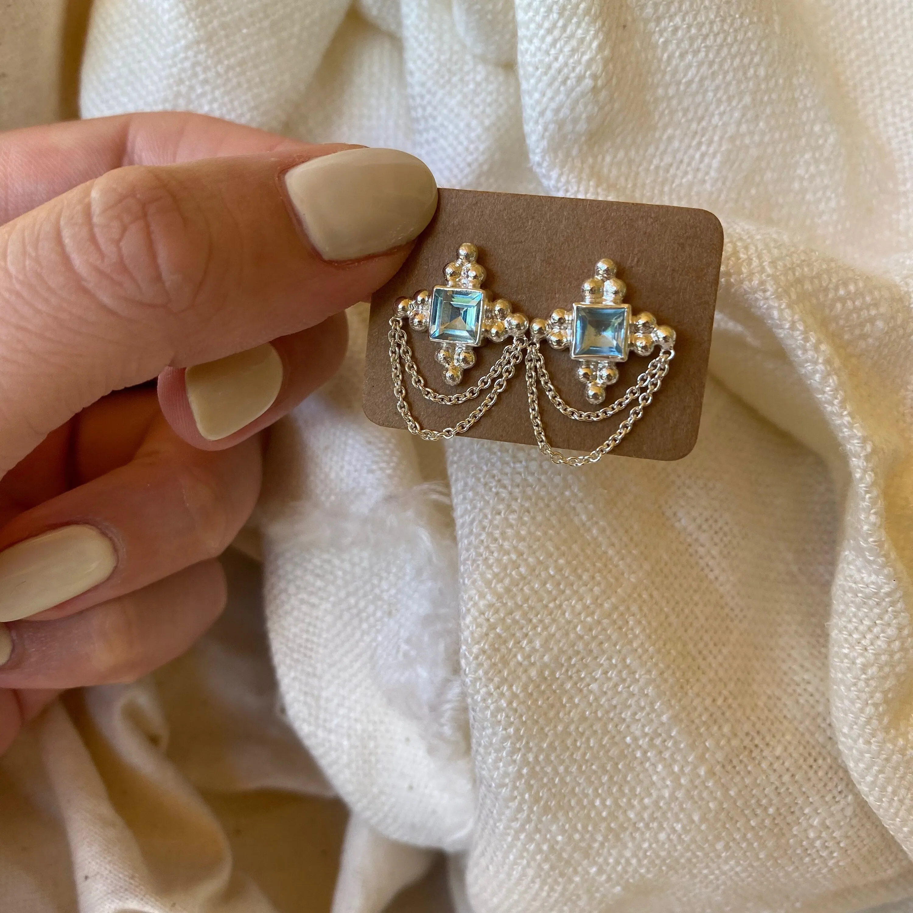 Chloe Sterling Silver Blue Topaz Earrings
