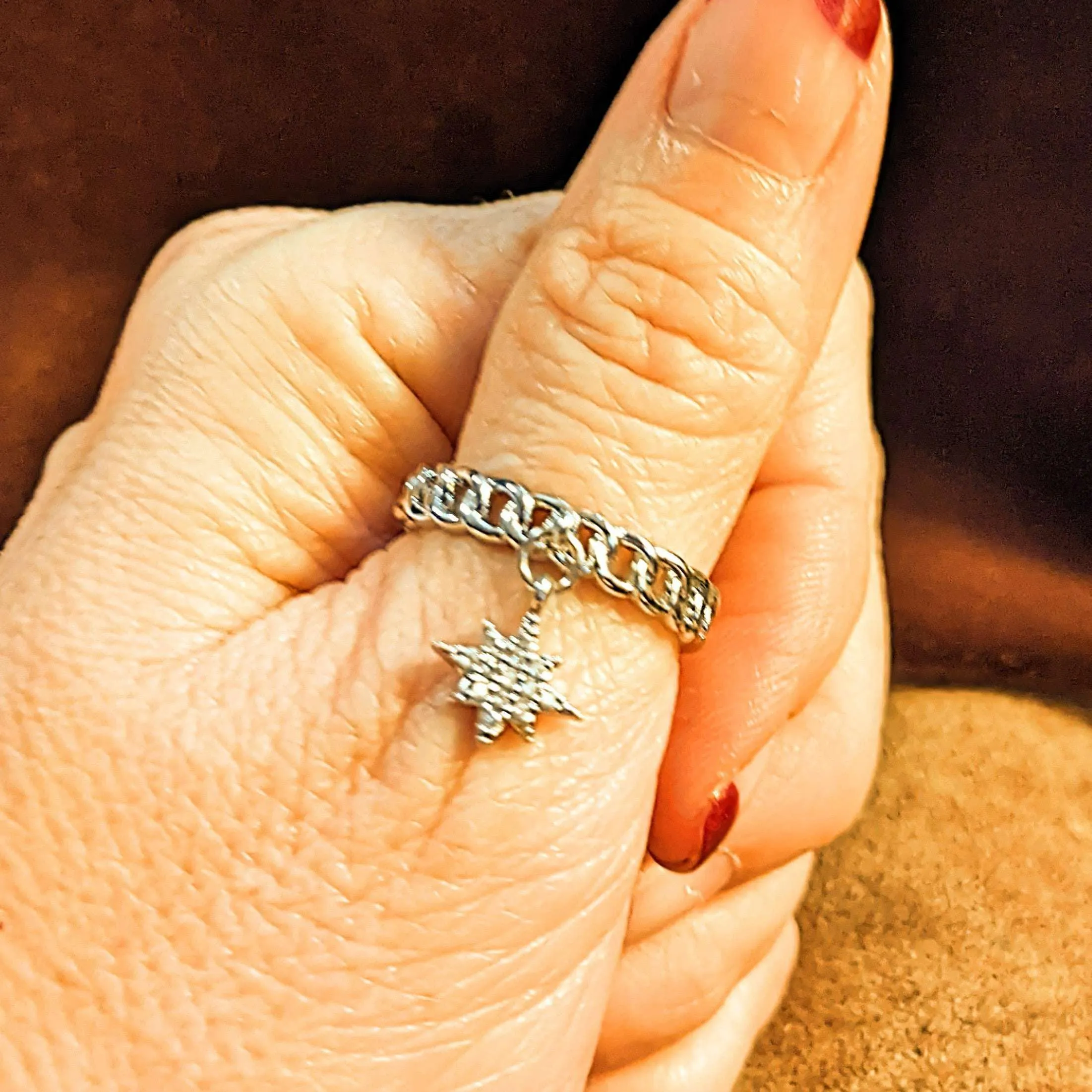 Christmas Chainlink Charm Ring