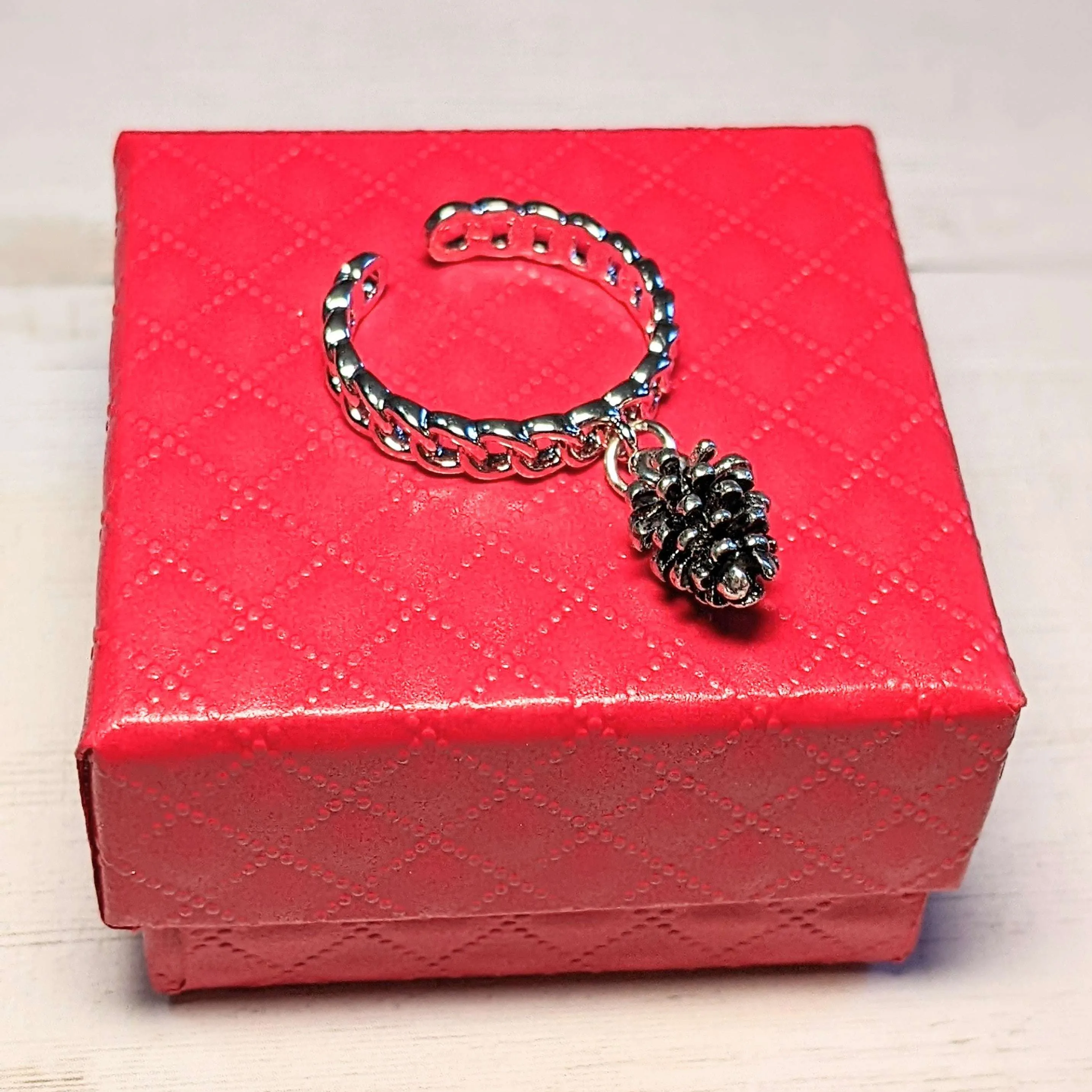 Christmas Chainlink Charm Ring