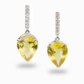 Citrine & White Topaz Drop Earrings