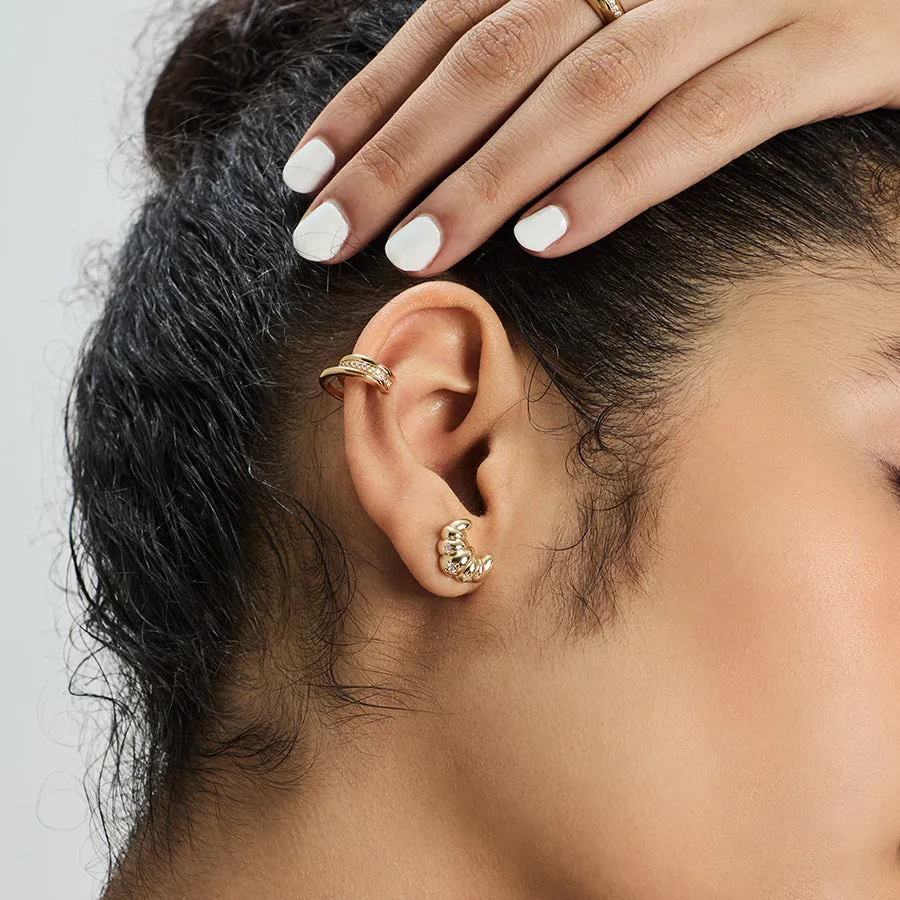 Croissant Gold Stud Earrings