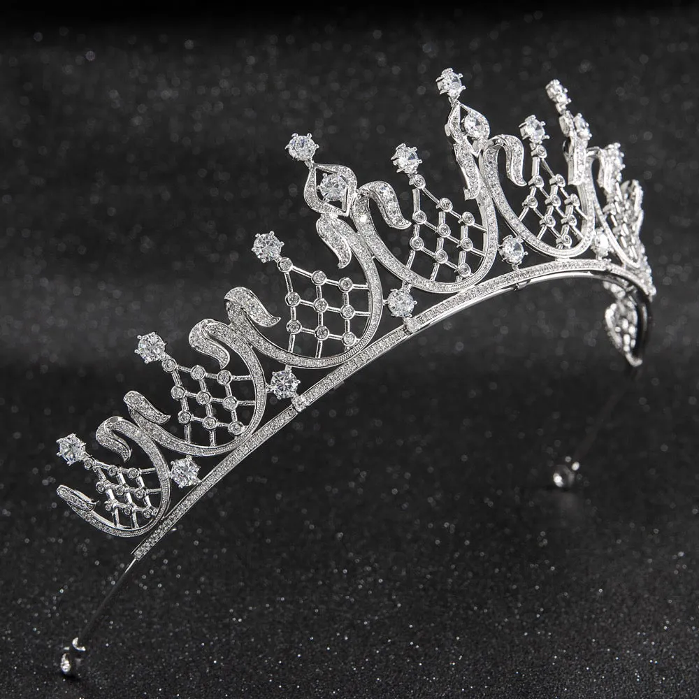 Cubic zircon wedding  bridal royal tiara diadem crown CH10252