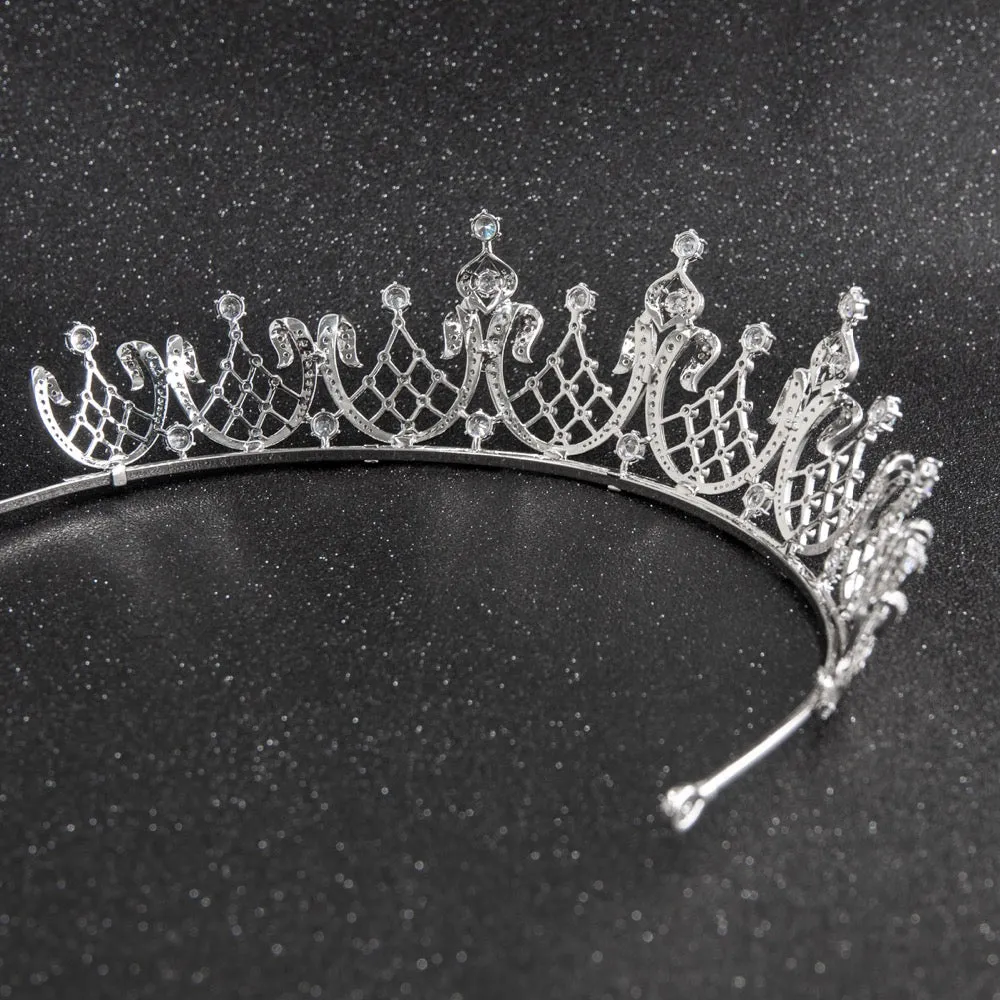Cubic zircon wedding  bridal royal tiara diadem crown CH10252