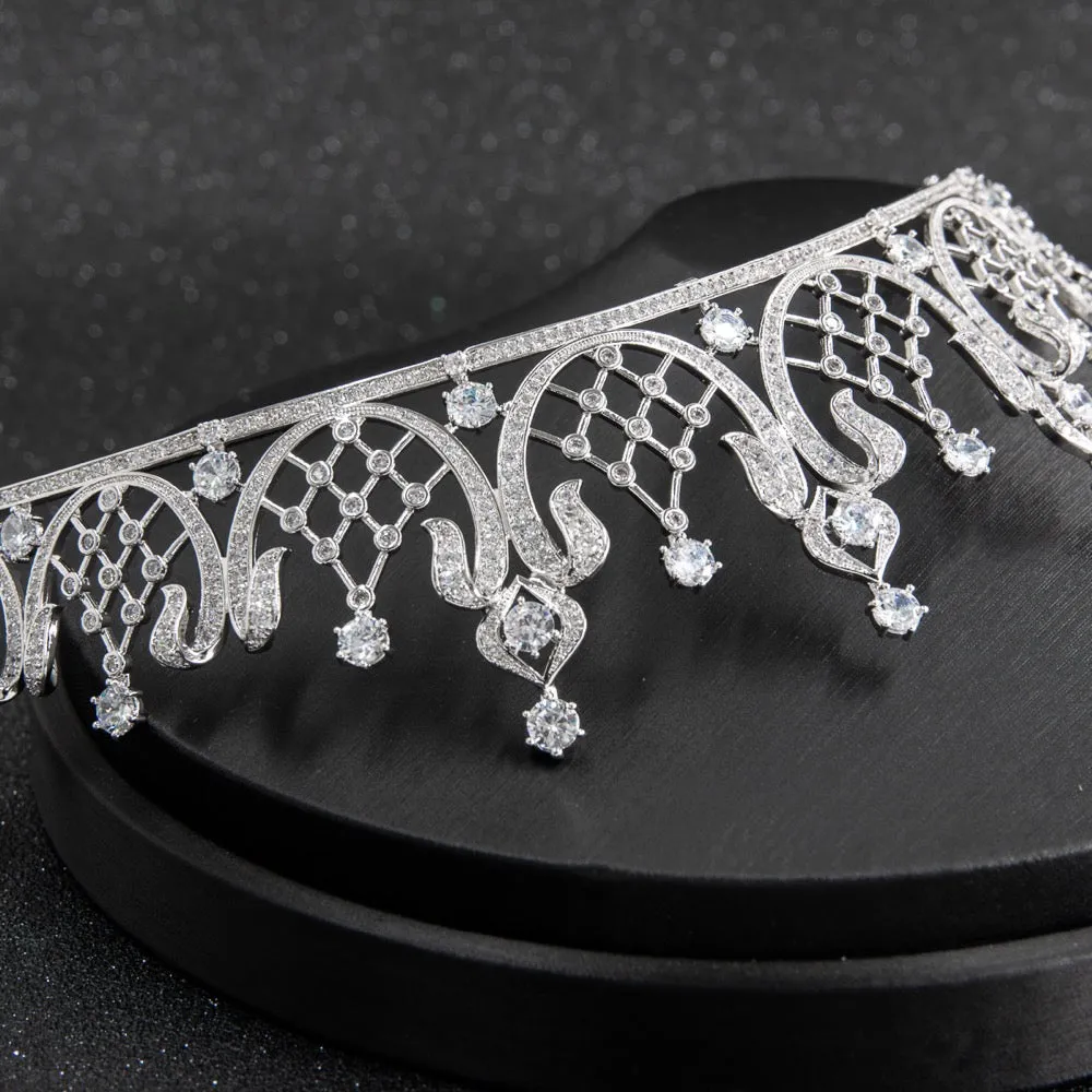 Cubic zircon wedding  bridal royal tiara diadem crown CH10252