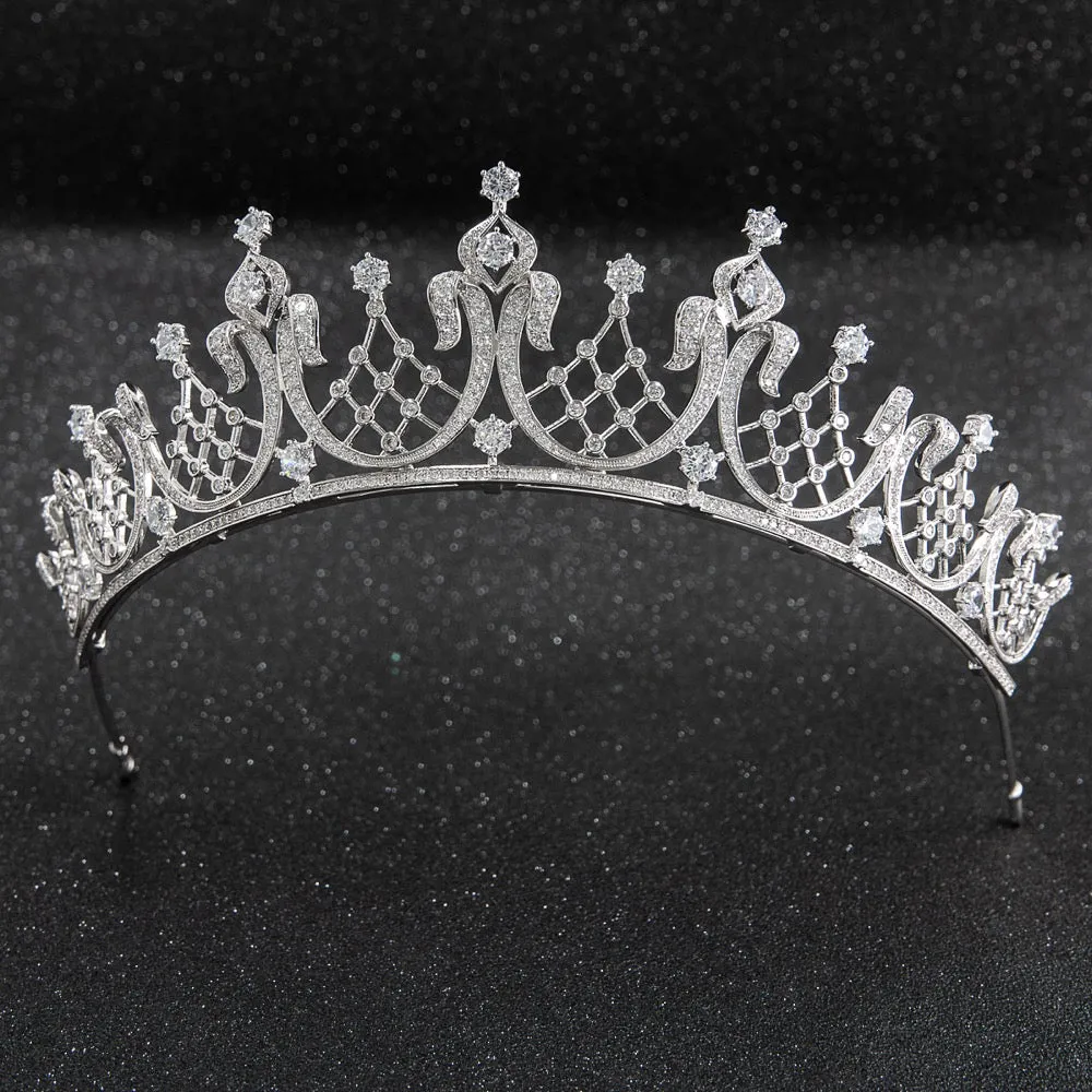 Cubic zircon wedding  bridal royal tiara diadem crown CH10252