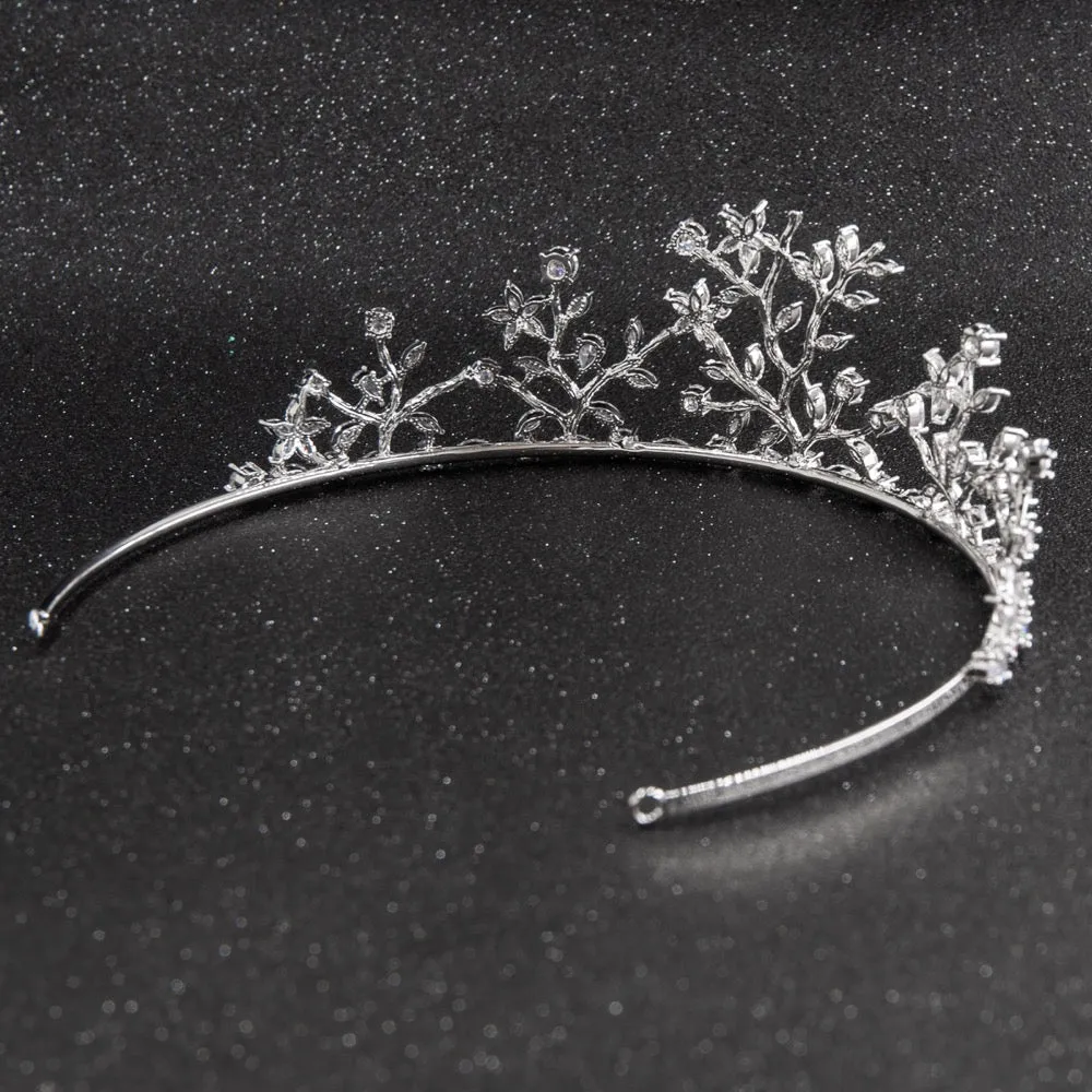 Cubic zircon wedding  bridal royal tiara diadem crown CH10254