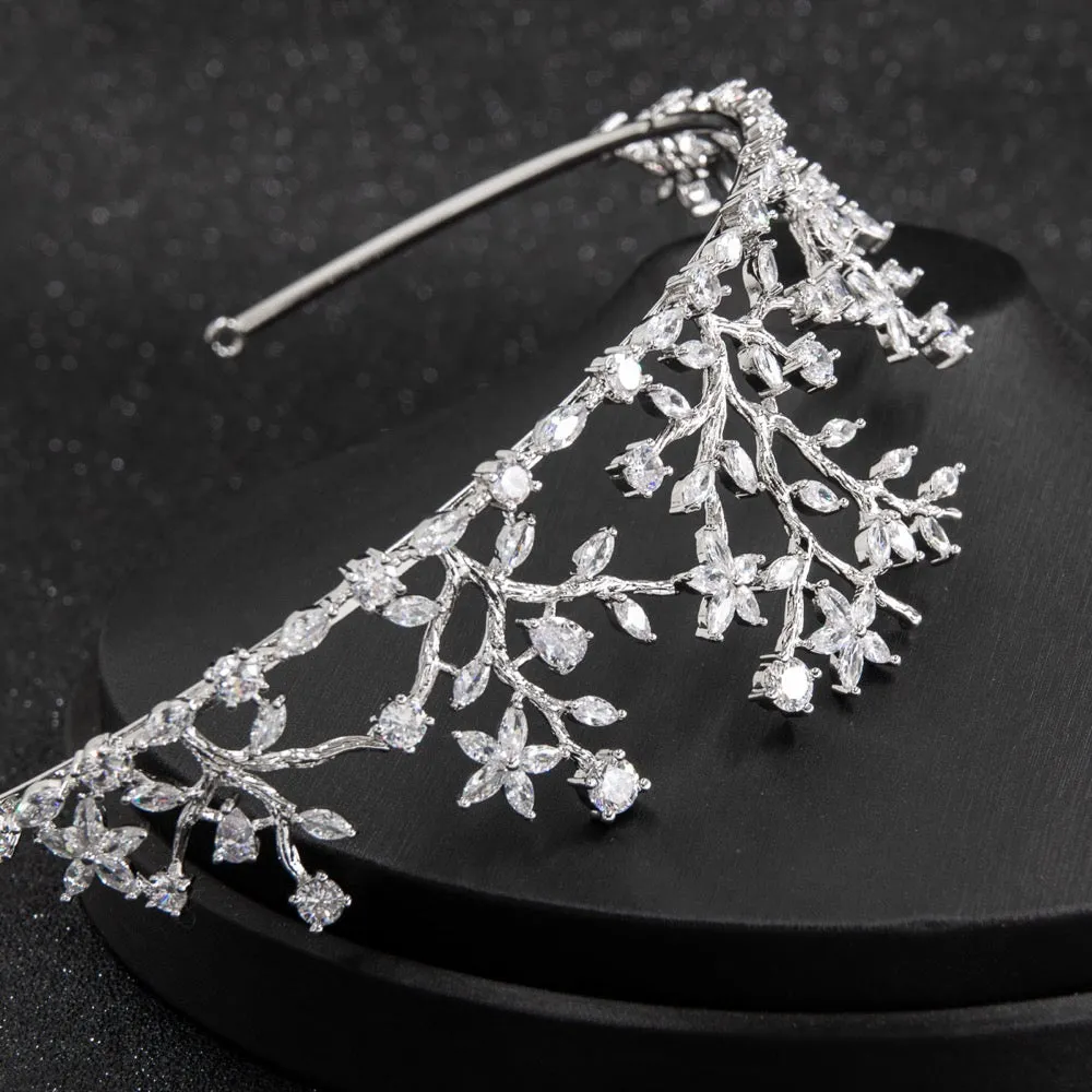 Cubic zircon wedding  bridal royal tiara diadem crown CH10254