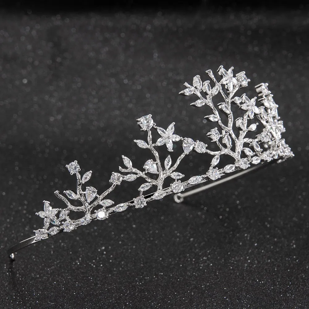 Cubic zircon wedding  bridal royal tiara diadem crown CH10254