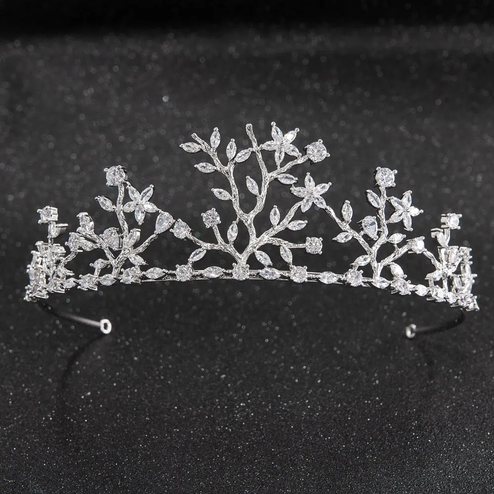 Cubic zircon wedding  bridal royal tiara diadem crown CH10254