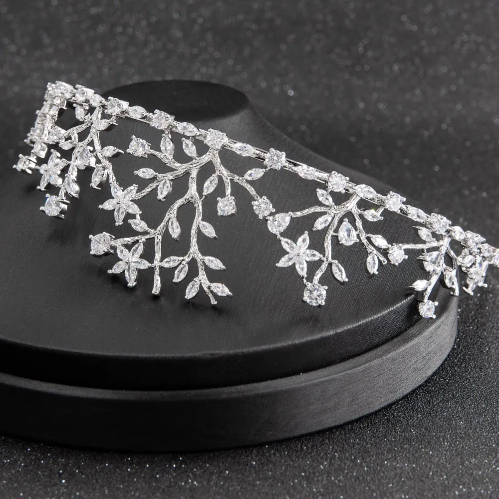 Cubic zircon wedding  bridal royal tiara diadem crown CH10254