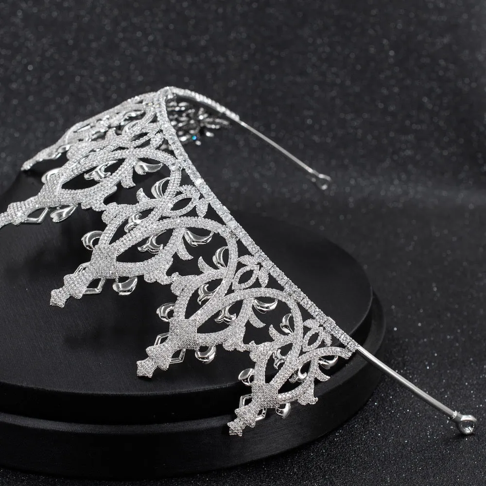 Cubic zircon wedding bridal tiara diadem hair jewelry CH10260
