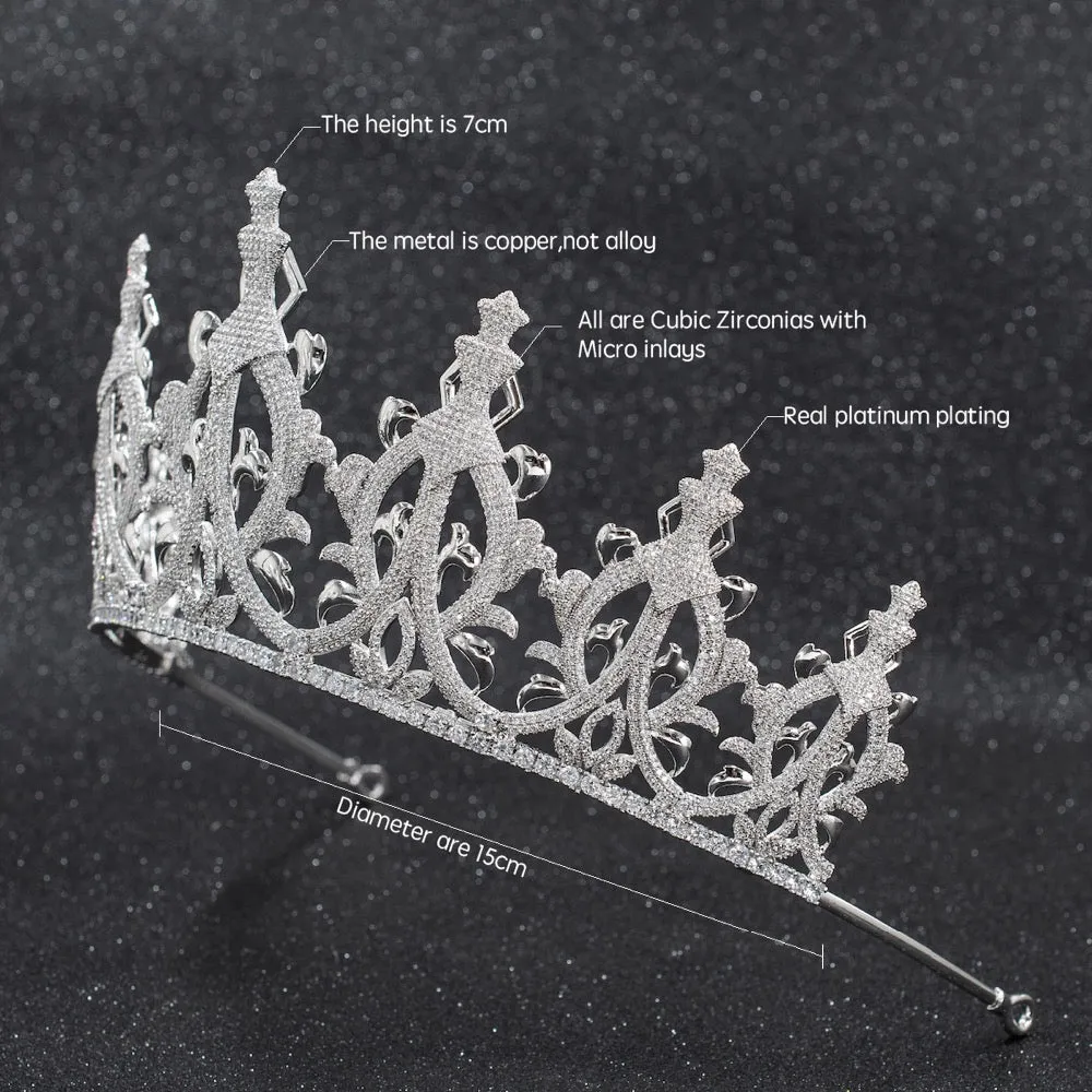Cubic zircon wedding bridal tiara diadem hair jewelry CH10260