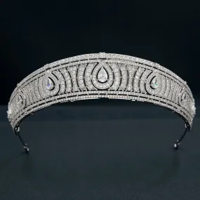 Cubic Zirconia Royal Replica Tiara for Wedding,Crystal Princess Crown Diadem CH10366