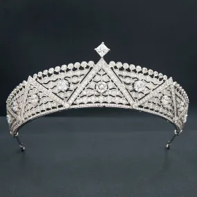 Cubic Zirconia Royal Tiara for Wedding,Crystal Princess Crown Diadem CH10365