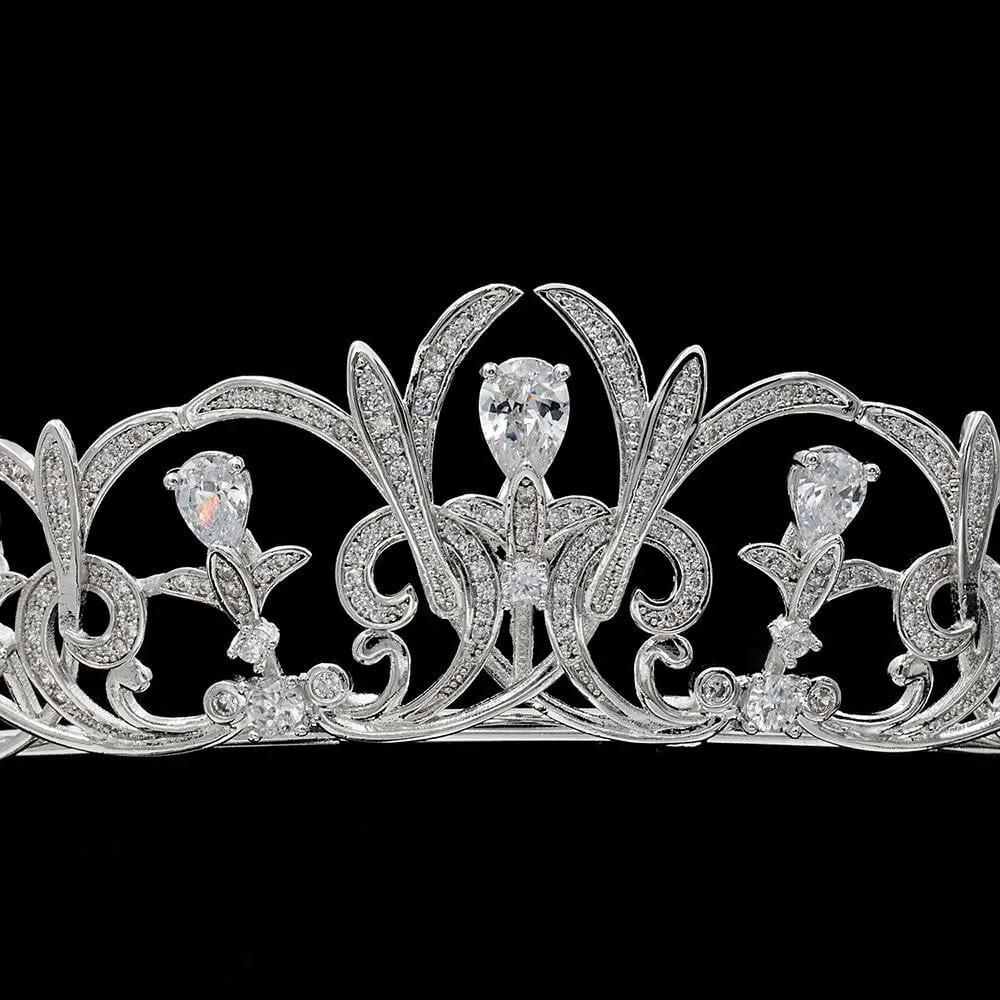 Cubic zirconia tiara diadem for wedding bridal hair jewelry CH10120