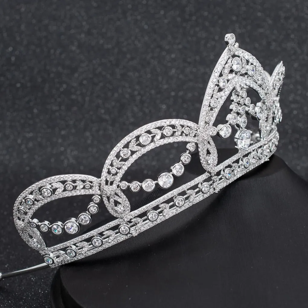 Cubic Zirconia Wedding Bridal Tiara Diadem Hair Jewelry CH10293