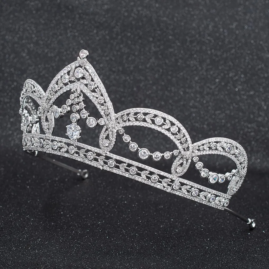Cubic Zirconia Wedding Bridal Tiara Diadem Hair Jewelry CH10293