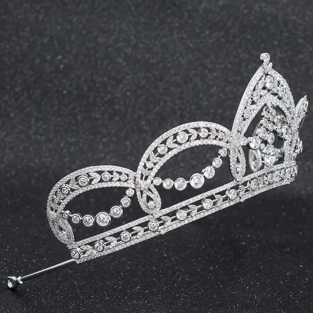 Cubic Zirconia Wedding Bridal Tiara Diadem Hair Jewelry CH10293