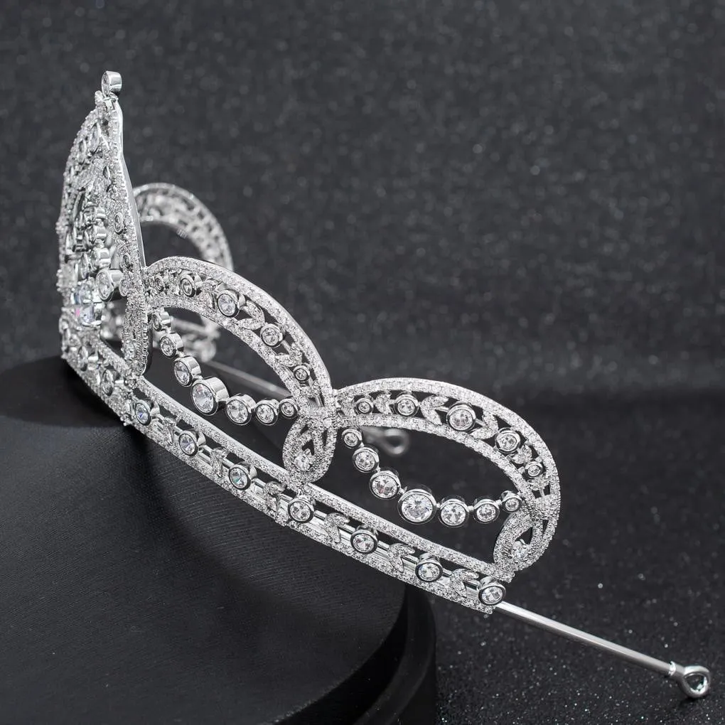Cubic Zirconia Wedding Bridal Tiara Diadem Hair Jewelry CH10293