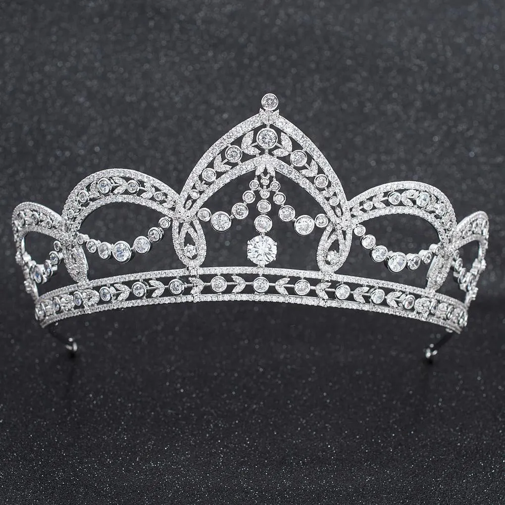 Cubic Zirconia Wedding Bridal Tiara Diadem Hair Jewelry CH10293