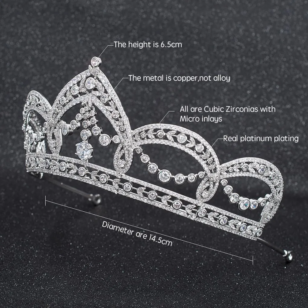 Cubic Zirconia Wedding Bridal Tiara Diadem Hair Jewelry CH10293