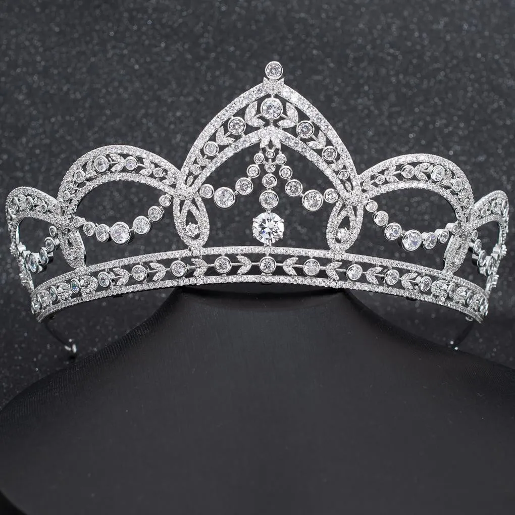 Cubic Zirconia Wedding Bridal Tiara Diadem Hair Jewelry CH10293