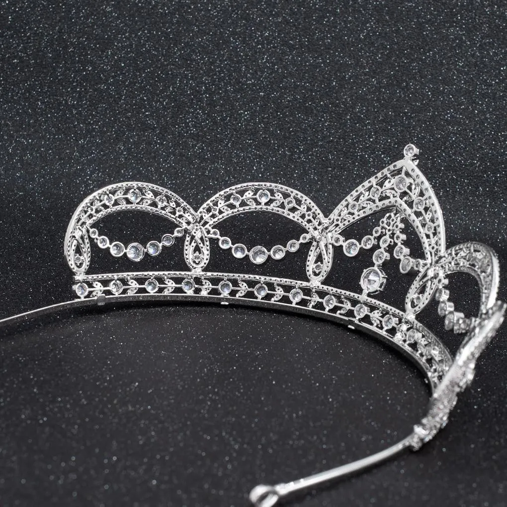Cubic Zirconia Wedding Bridal Tiara Diadem Hair Jewelry CH10293