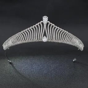 Cubic zirconia wedding bridal tiara diadem hair jewelry S90011T1