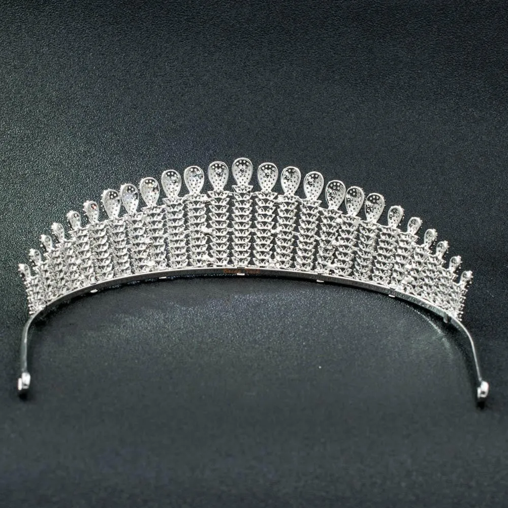 Cubic zirconia wedding bridal Tiaras,Gold tiara diadem hair jewelry CH10035