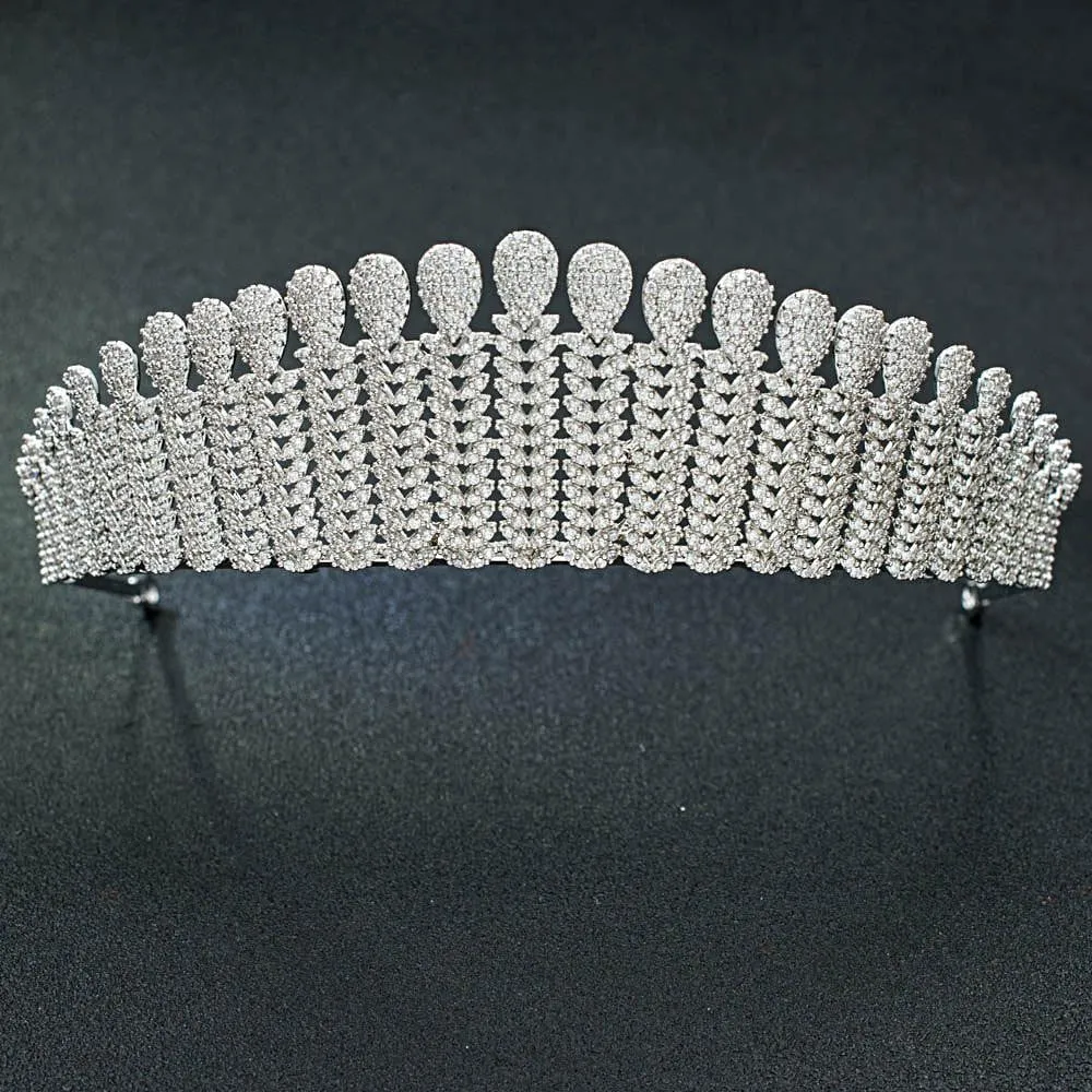 Cubic zirconia wedding bridal Tiaras,Gold tiara diadem hair jewelry CH10035