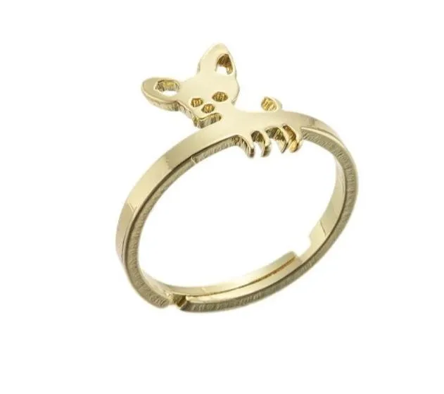 Cute Chihuahua Dog Stainless Steel Ring for  Kids
