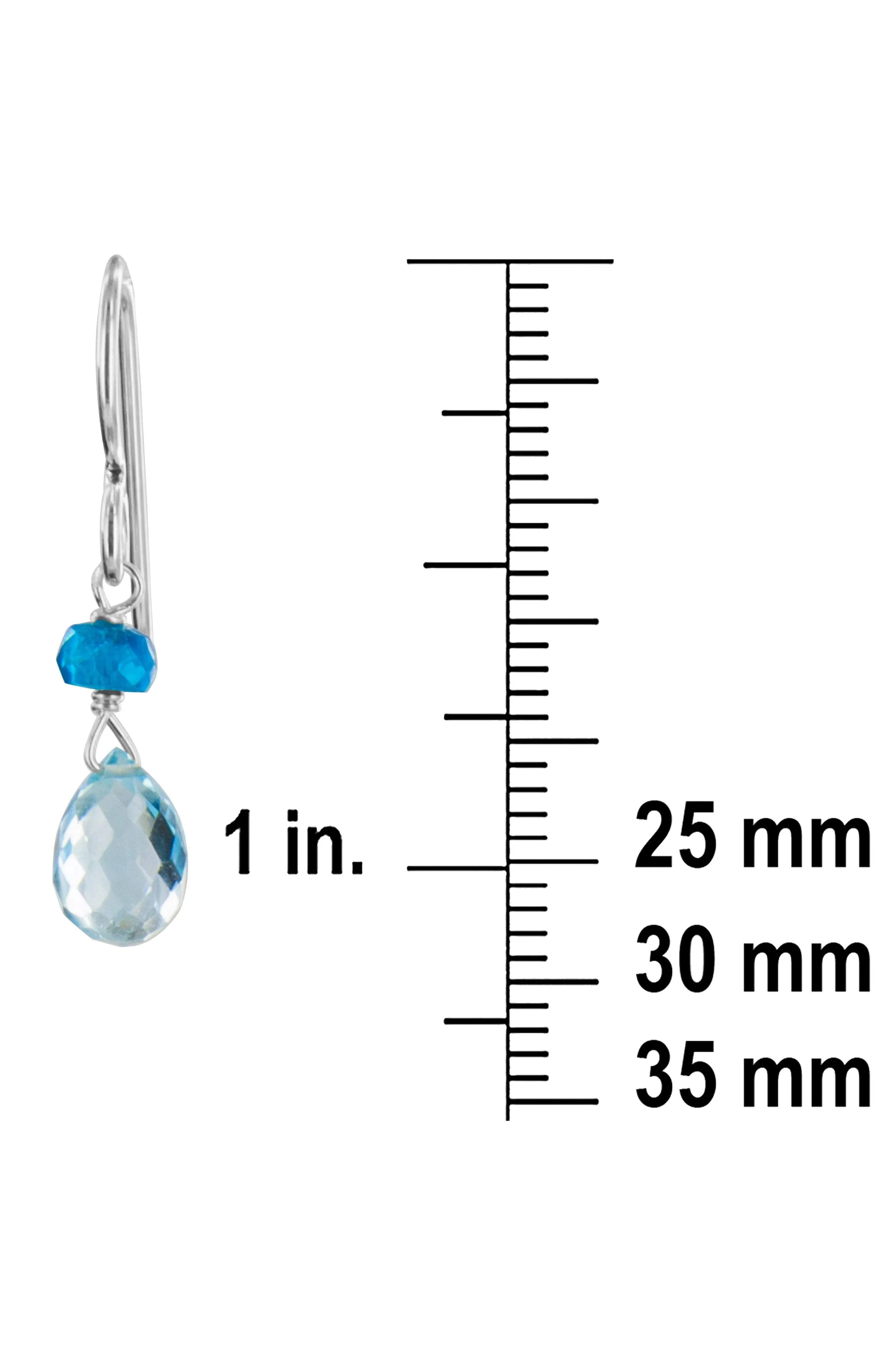 Dainty Blue Gemstone Topaz Earrings