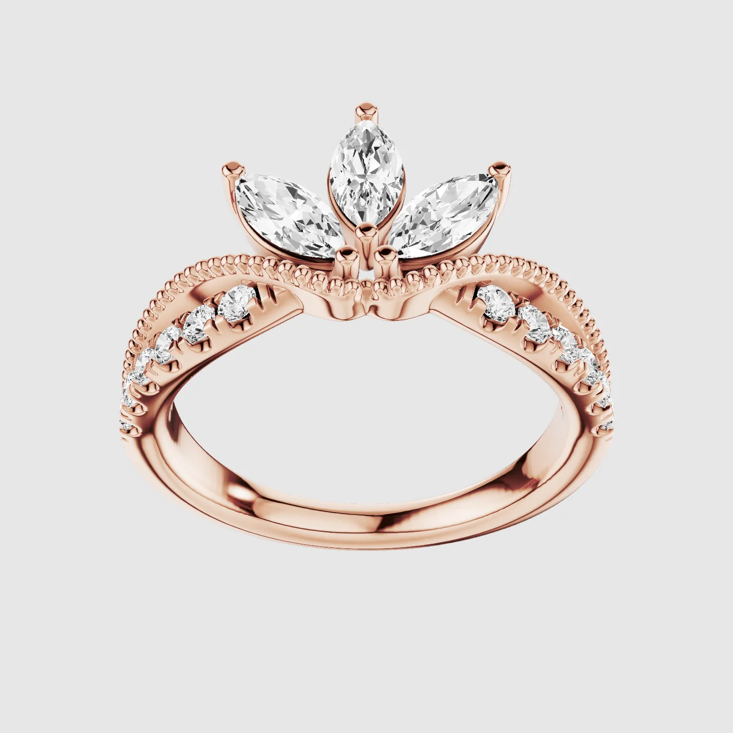 Diadem - Lab Grown Diamond Half Eternity Band-Marquise