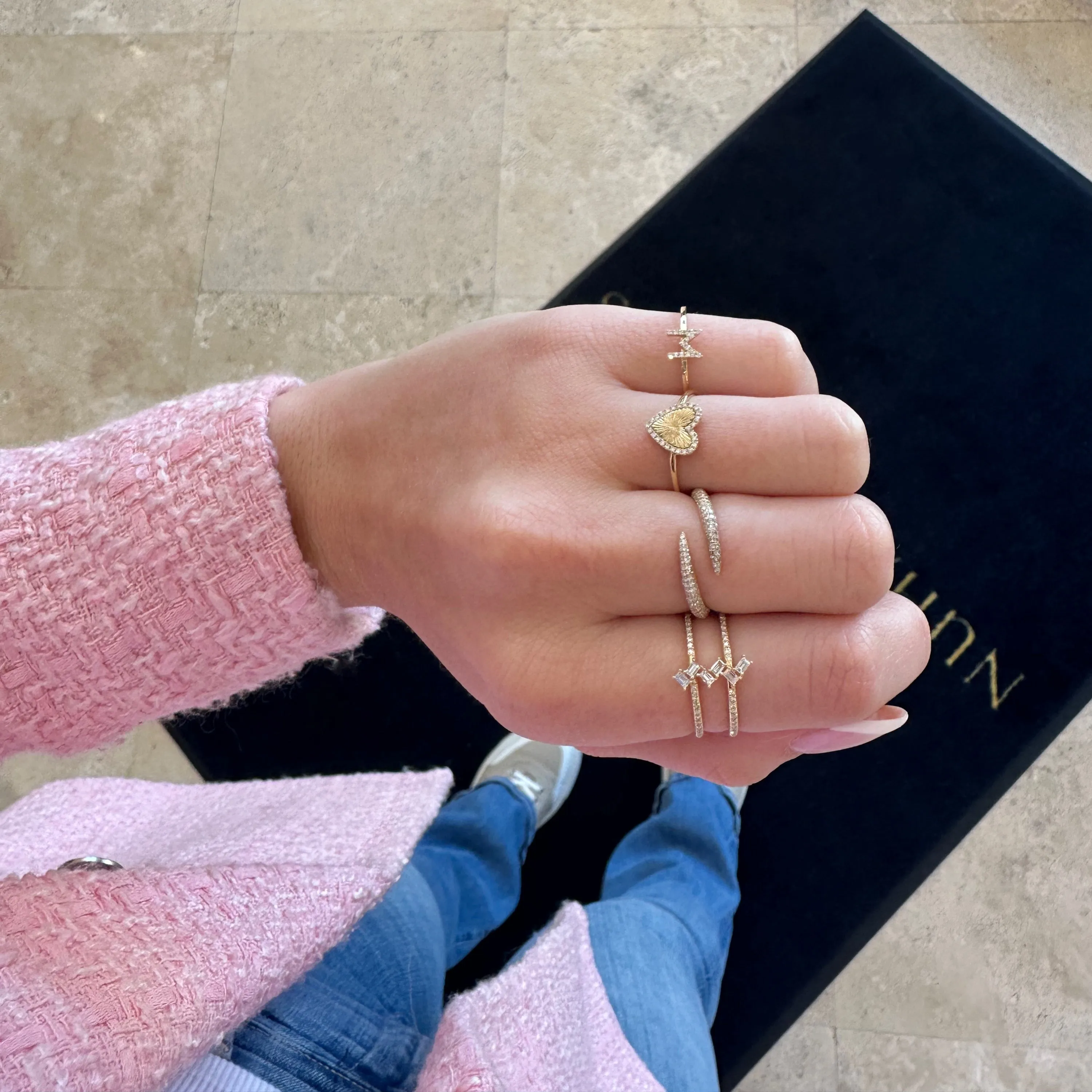 Diamond Initial Ring
