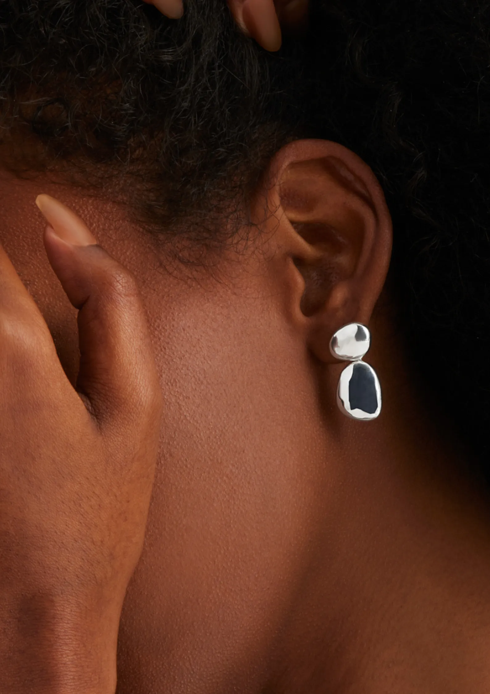 Double Pebblet Stud Earrings