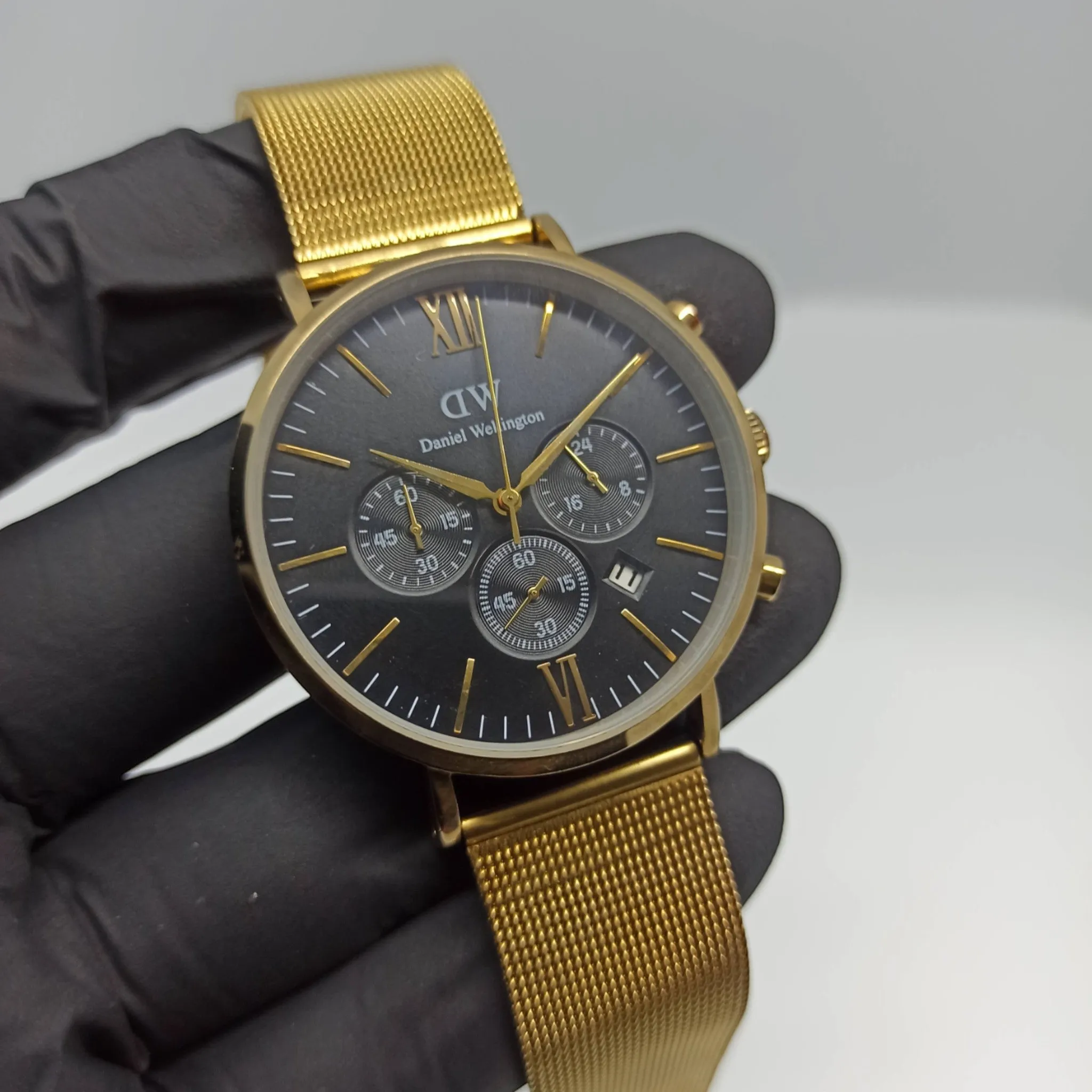 DW - Daniel Wellington - High Quality - Chrono graph - Stainless Steel - Golden/Black - 42mm - Men's Watch